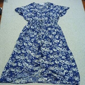 Floral Blue and White Dress Womens 2X